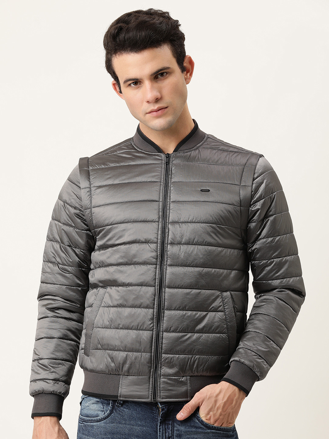 Buy Peter England Men Charcoal Padded Jacket Jackets for Men 15870768 Myntra