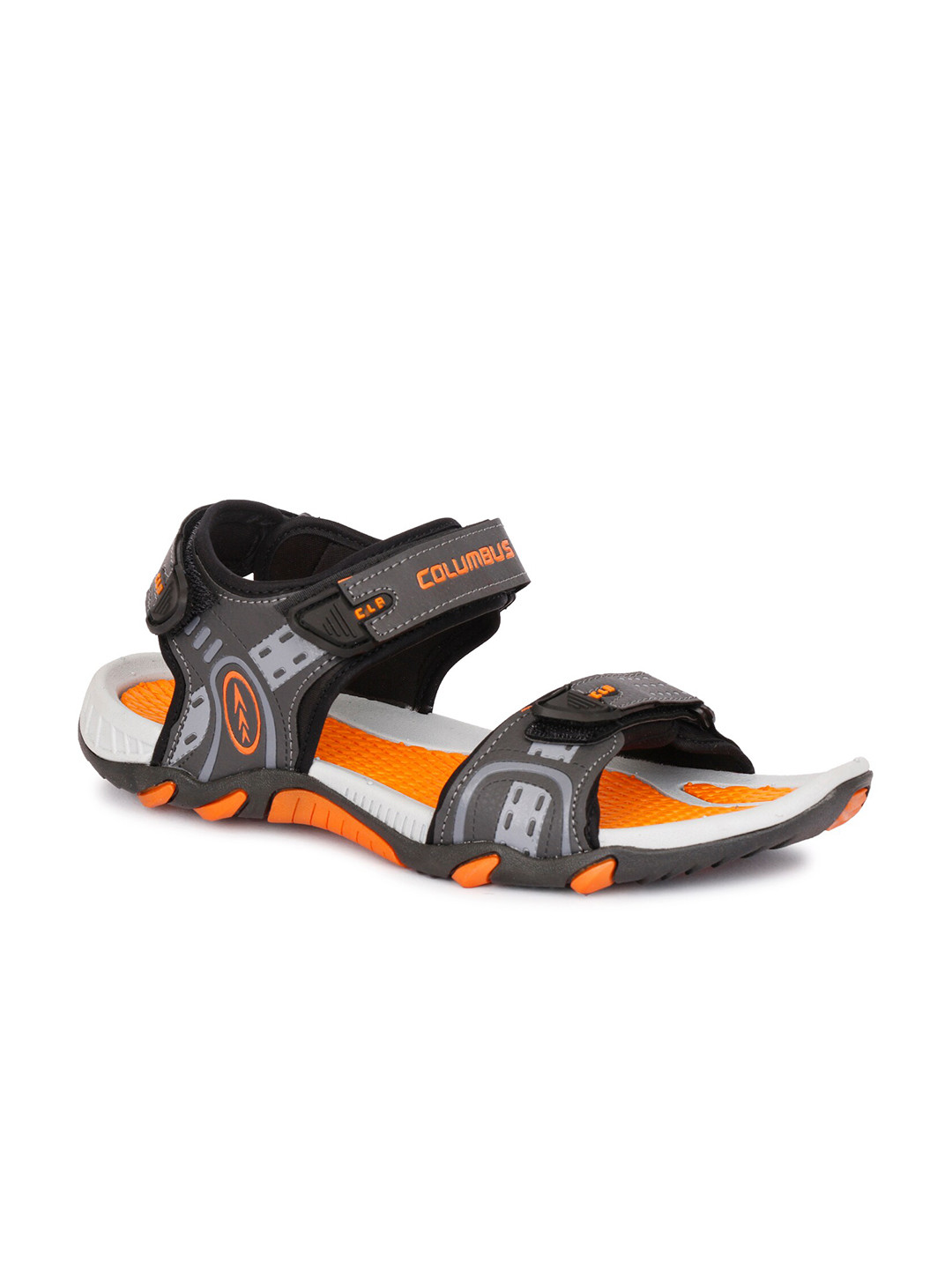 Buy Columbus Men Grey & Yellow Comfort Sandals Sandals for Men