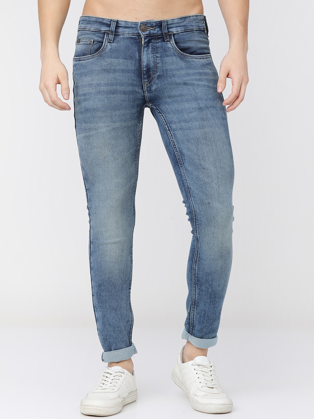 Buy HIGHLANDER Men Blue Slim Fit Heavy Fade Stretchable Jeans - Jeans ...