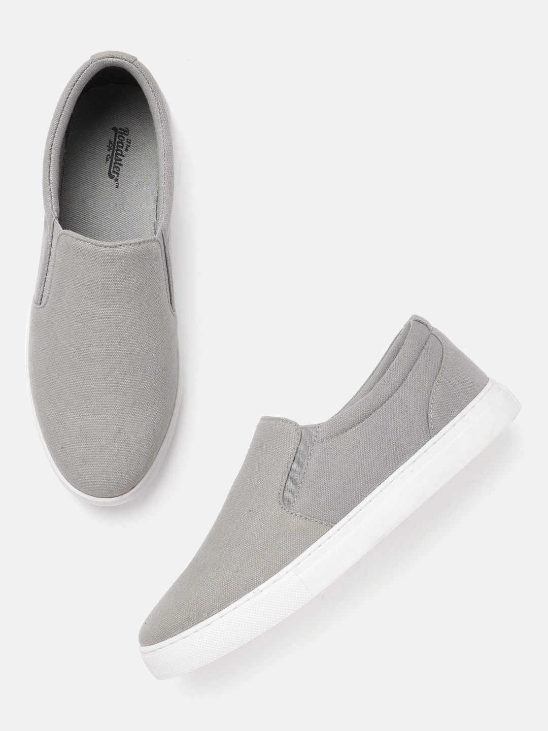 Buy The Roadster Lifestyle Co Women Grey Solid Slip On Sneakers