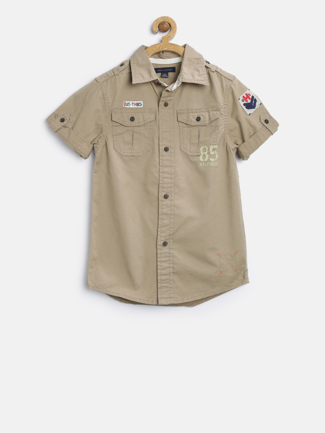 Buy Tommy Hilfiger Boys Khaki Solid Shirt Shirts for Boys 1587770