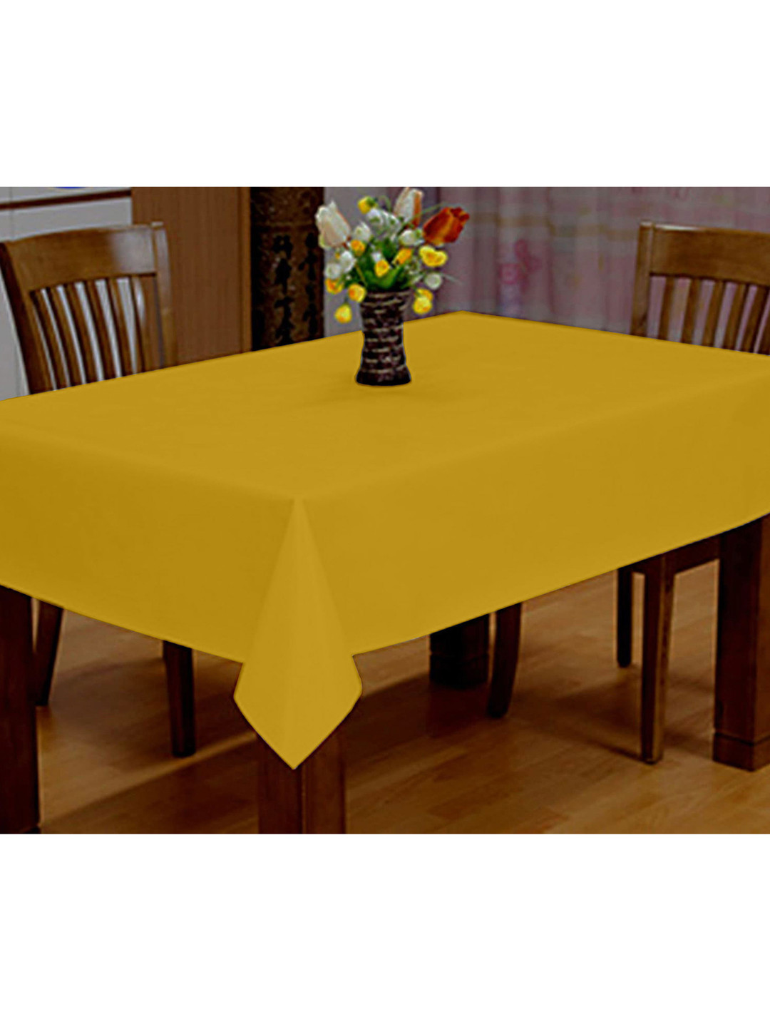 Buy Lushomes Yellow Classic Plain Cotton Dining Table Cloth Table