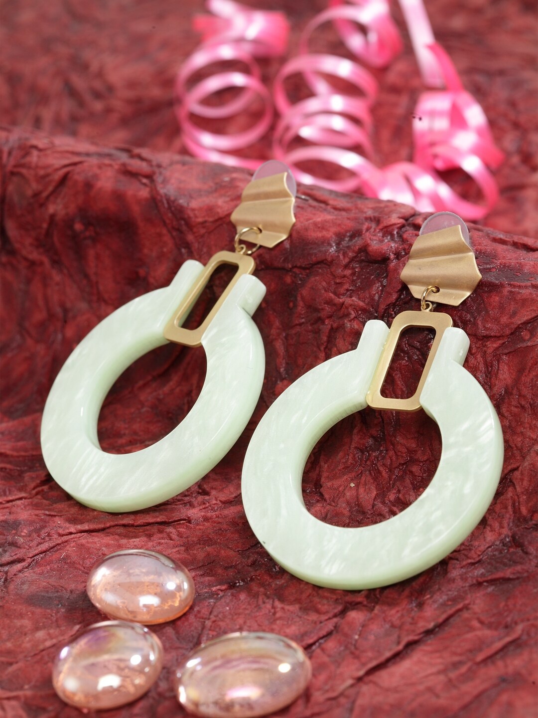 Buy DIVA WALK Gold Toned Contemporary Drop Earrings - Earrings for ...