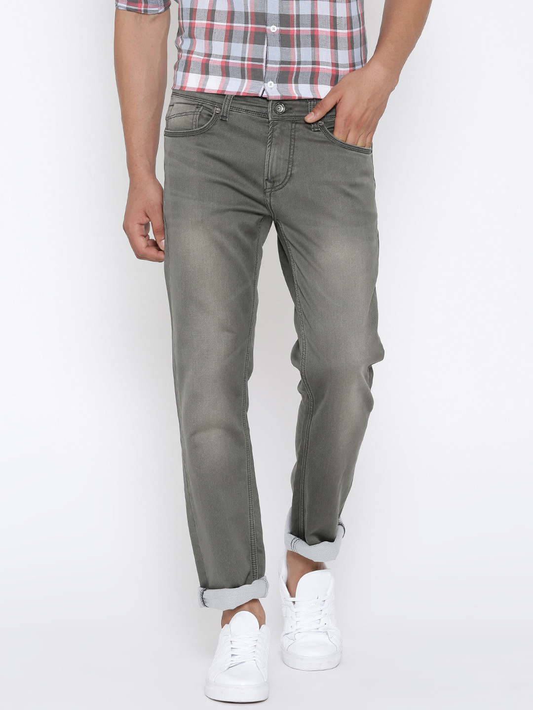 Buy Killer Men Charcoal Slim Fit Mid Rise Clean Look Jeans Jeans for