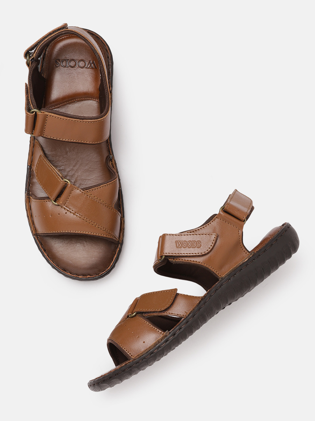 Buy Woodland Men Brown Leather Comfort Sandals Sandals for Men