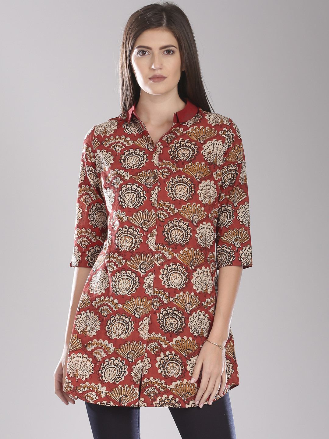 Buy Fabindia Red Printed Tunic Tunics for Women 1588804 Myntra