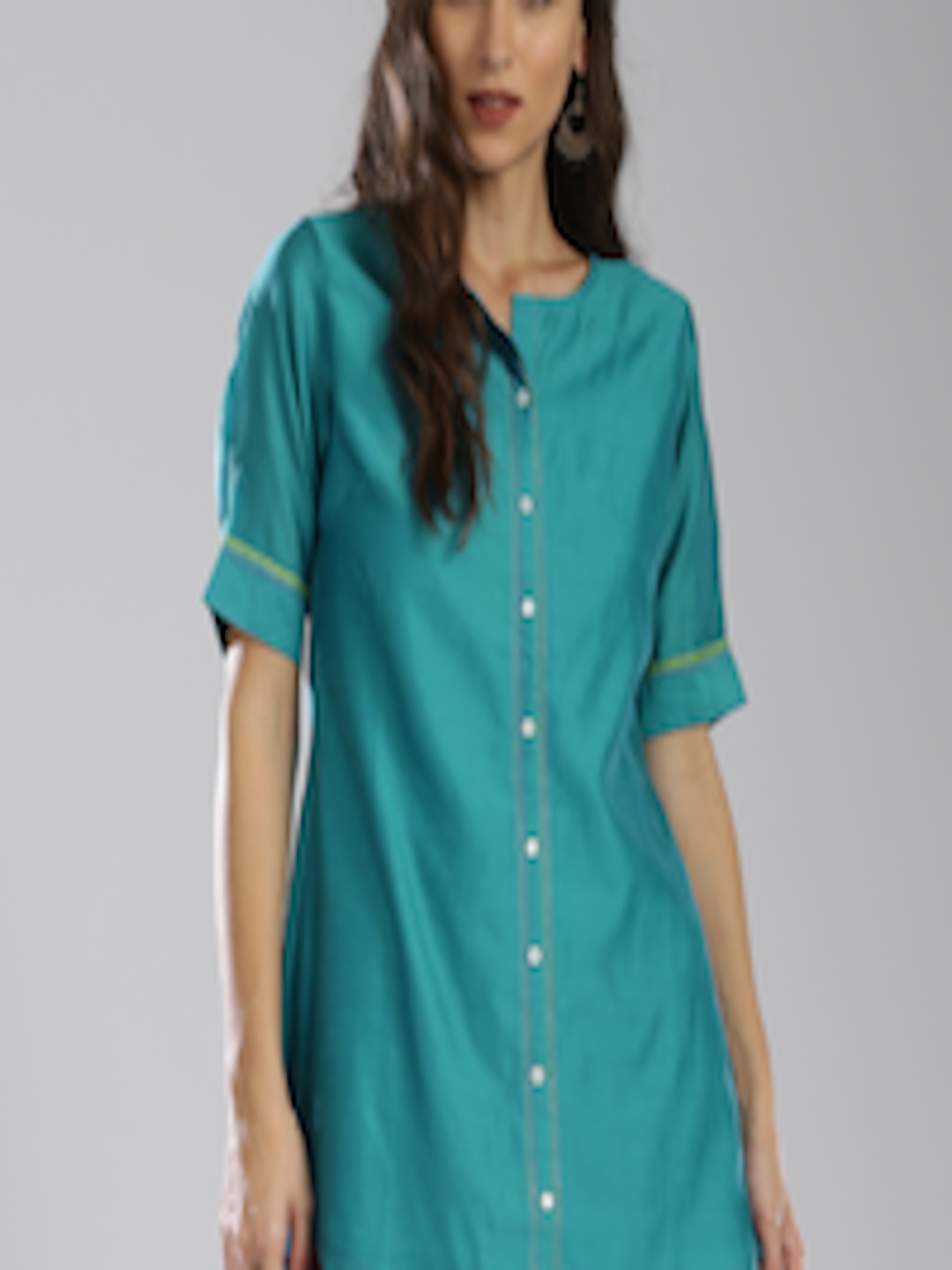 Buy Fabindia Turquoise Blue Tunic - Tunics for Women 1588806 | Myntra