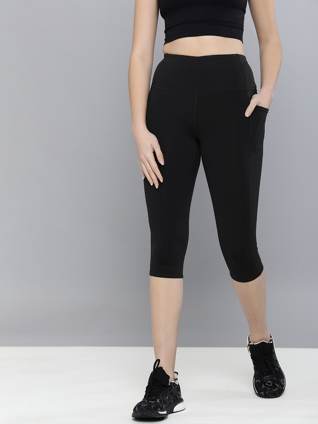 Buy Skechers Women Black High Waist Goflex Capri Tights - Tights for ...