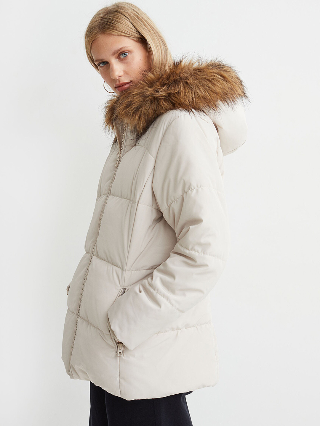 Buy H&M Women Beige Padded Jacket Jackets for Women 15894256 Myntra