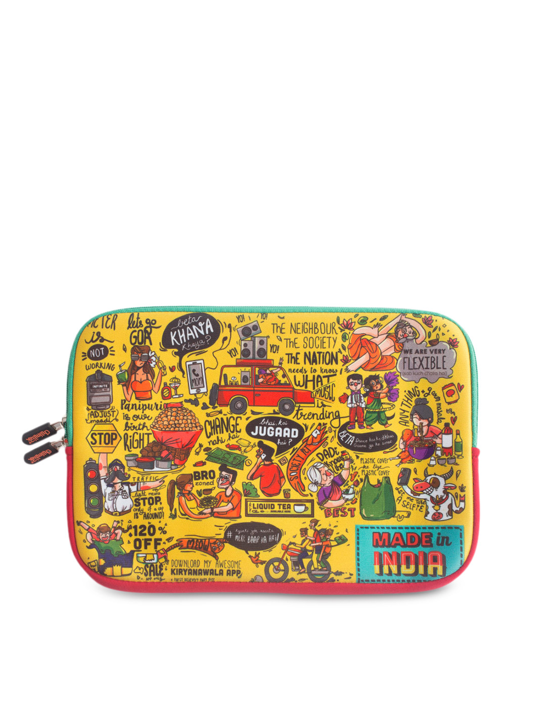Buy Chumbak Unisex Multicoloured Printed Laptop Sleeve Laptop Bag for
