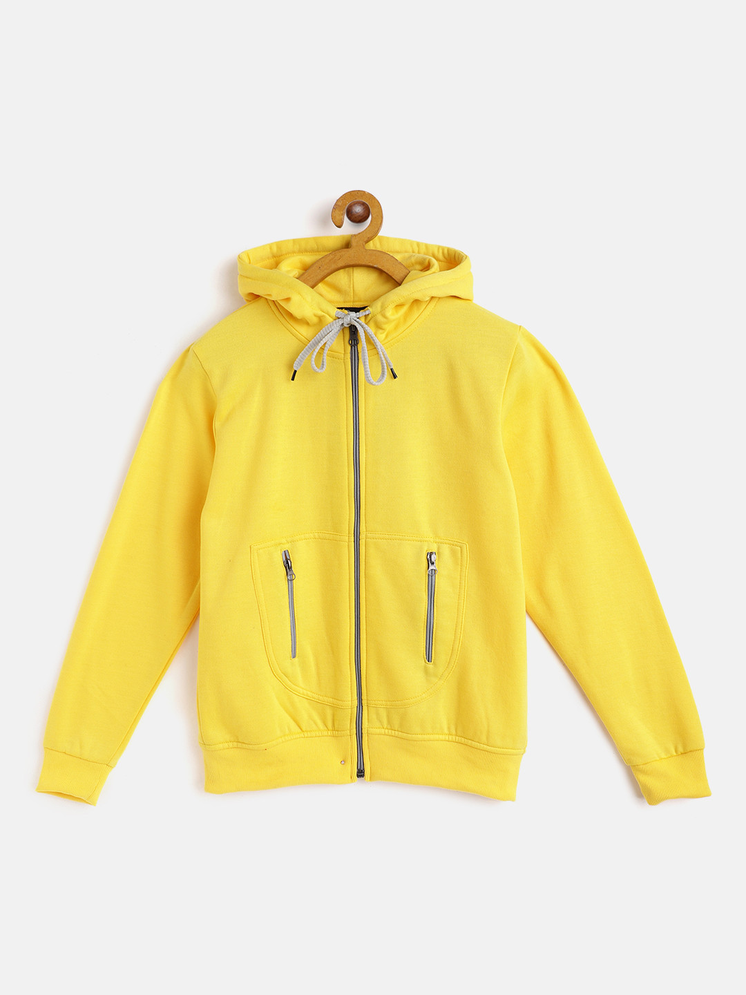 Buy Belle Fille Kids Yellow Solid Fleece Lightweight Tailored Jacket