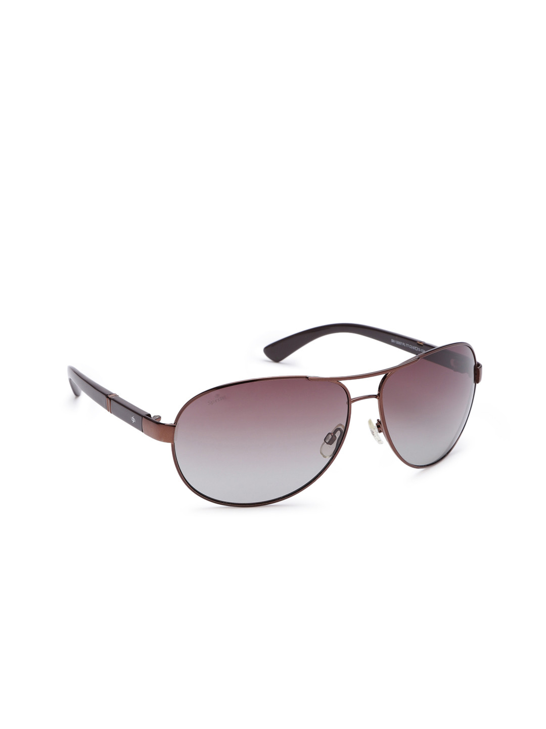 Buy Sprint Men Brown Lens & Brown Aviator Sunglasses With Polarised