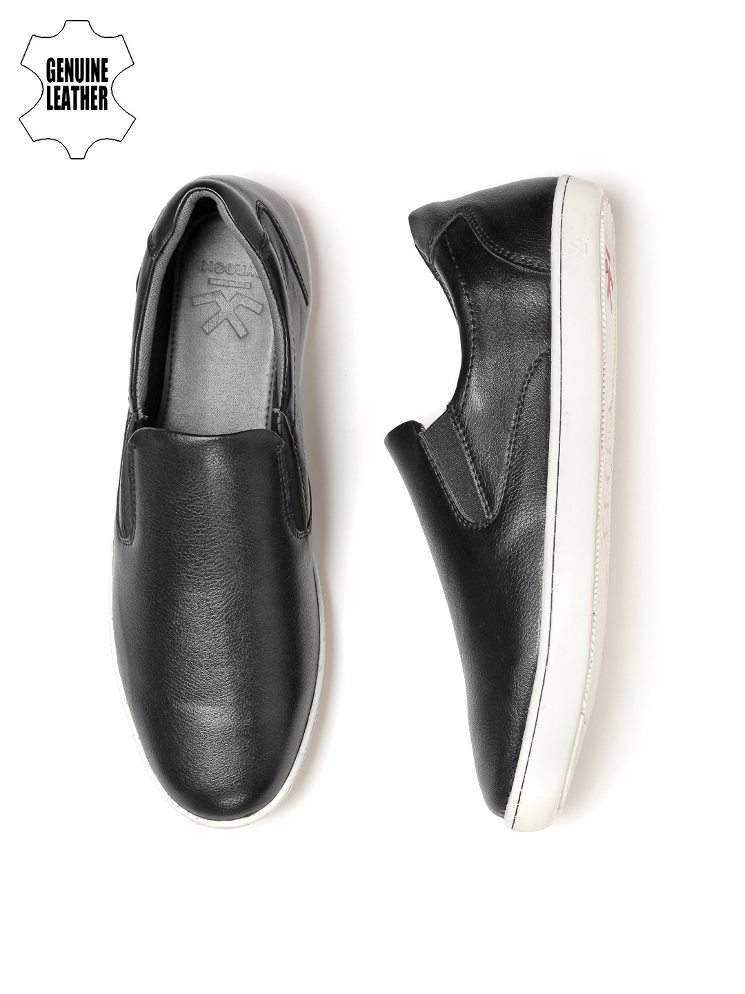 Buy WROGN Men Black Solid Slip Ons - Casual Shoes for Men 1589927 | Myntra