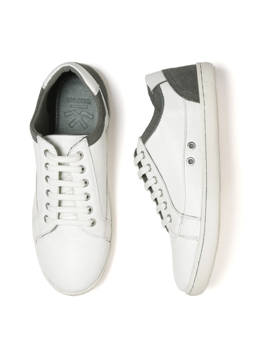 white solid sneakers for men