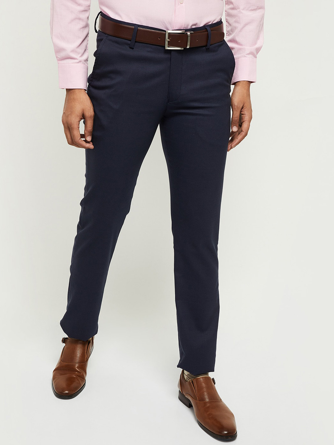 Buy Max Men Navy Blue Formal Trousers - Trousers for Men 15903396 | Myntra