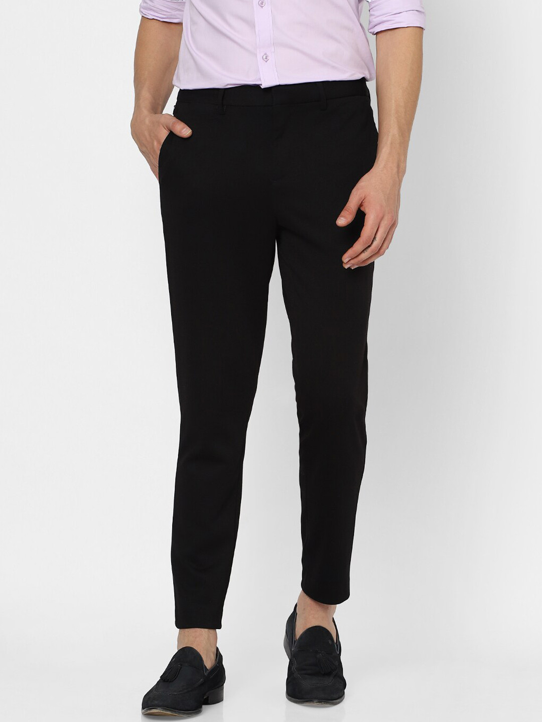 Buy Jack & Jones Men Black Slim Fit Formal Trousers Trousers for Men