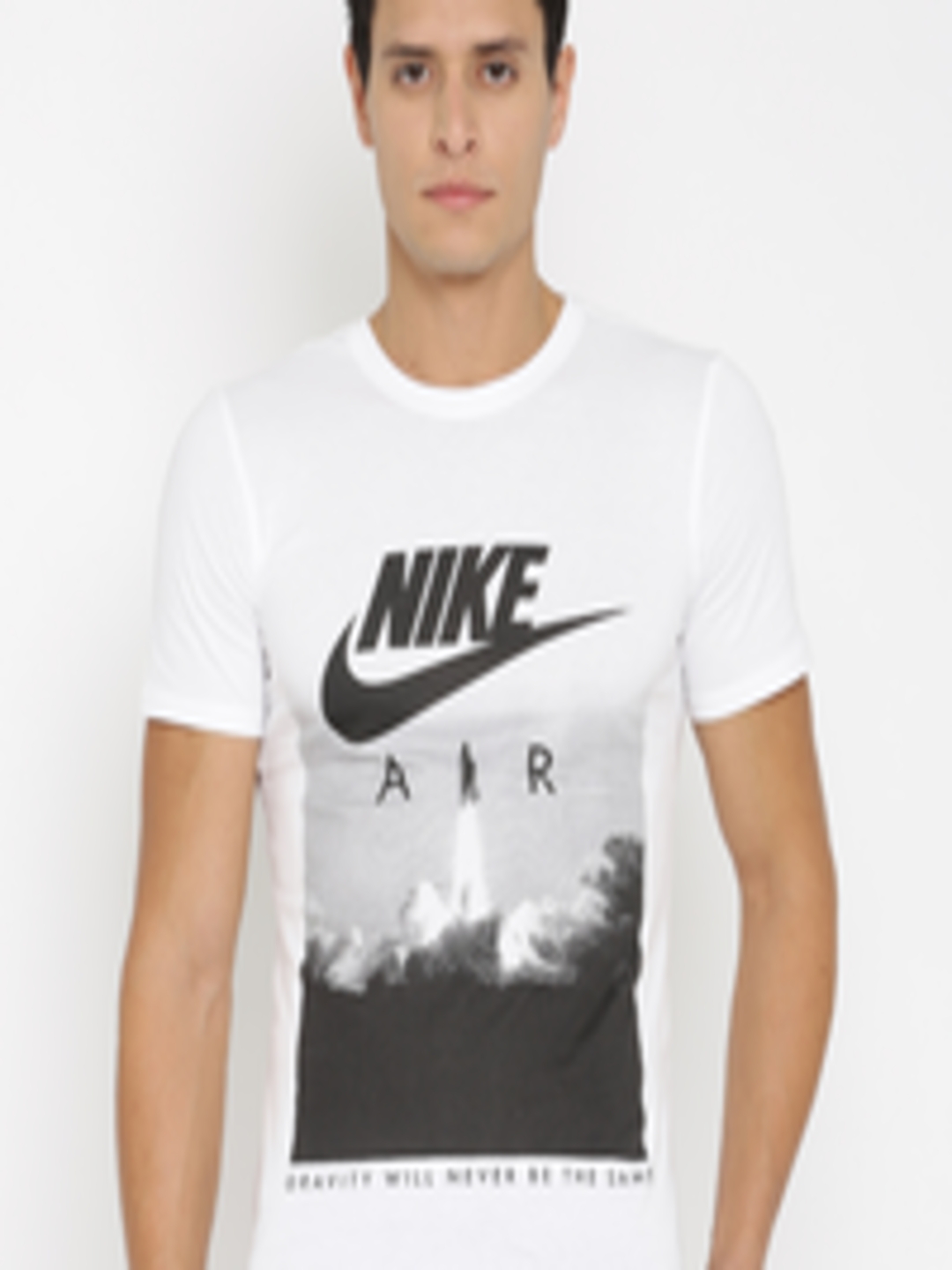 Buy Nike Men White Printed Pure Cotton T Shirt - Tshirts for Men ...