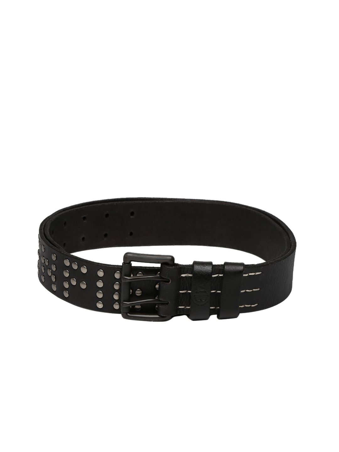 Buy Royal Enfield Men Black Studded Genuine Leather Belt - Belts for ...