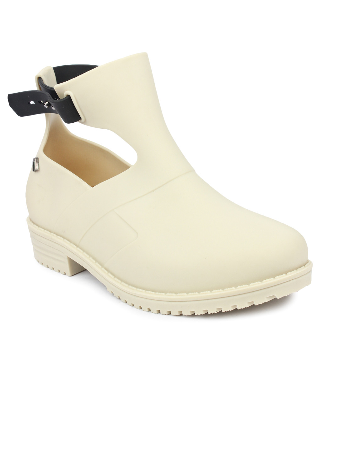 Buy Shoetopia Women Cream Coloured Solid High Top Flat Boots Boots for Women 1590793 Myntra