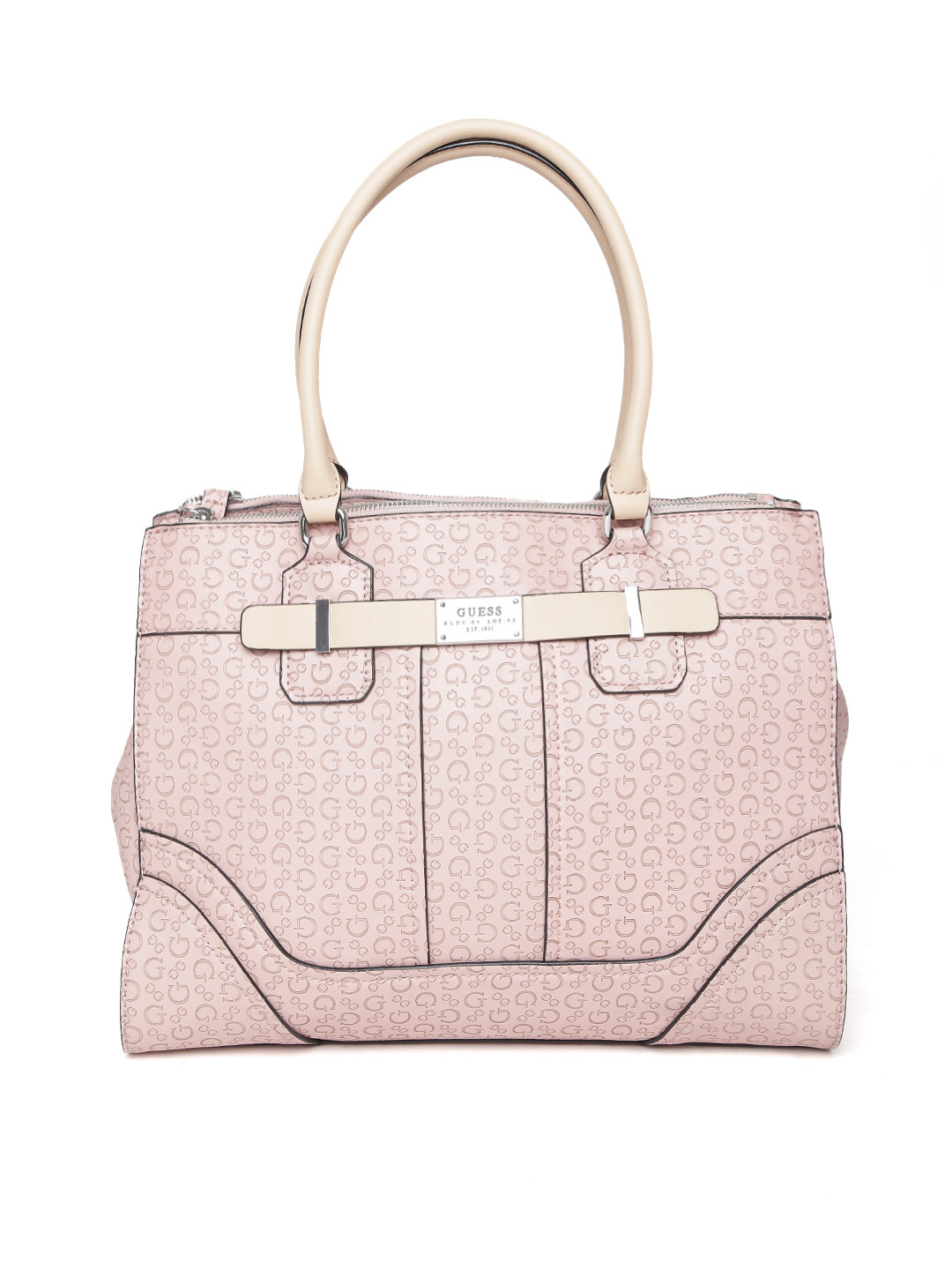 Buy GUESS Pink Logo Textured Shoulder Bag Handbags for Women 1591121 Myntra