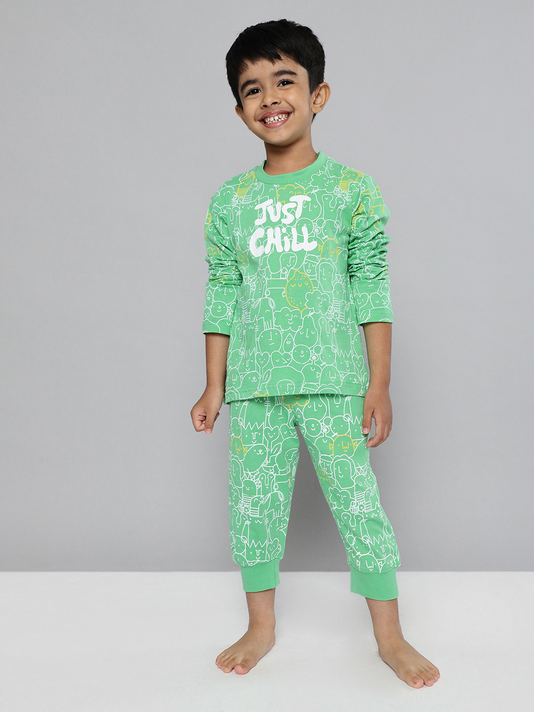 Buy HERE&NOW Boys Green Printed Pure Cotton Night Suit Night Suits for Boys 15912044 Myntra