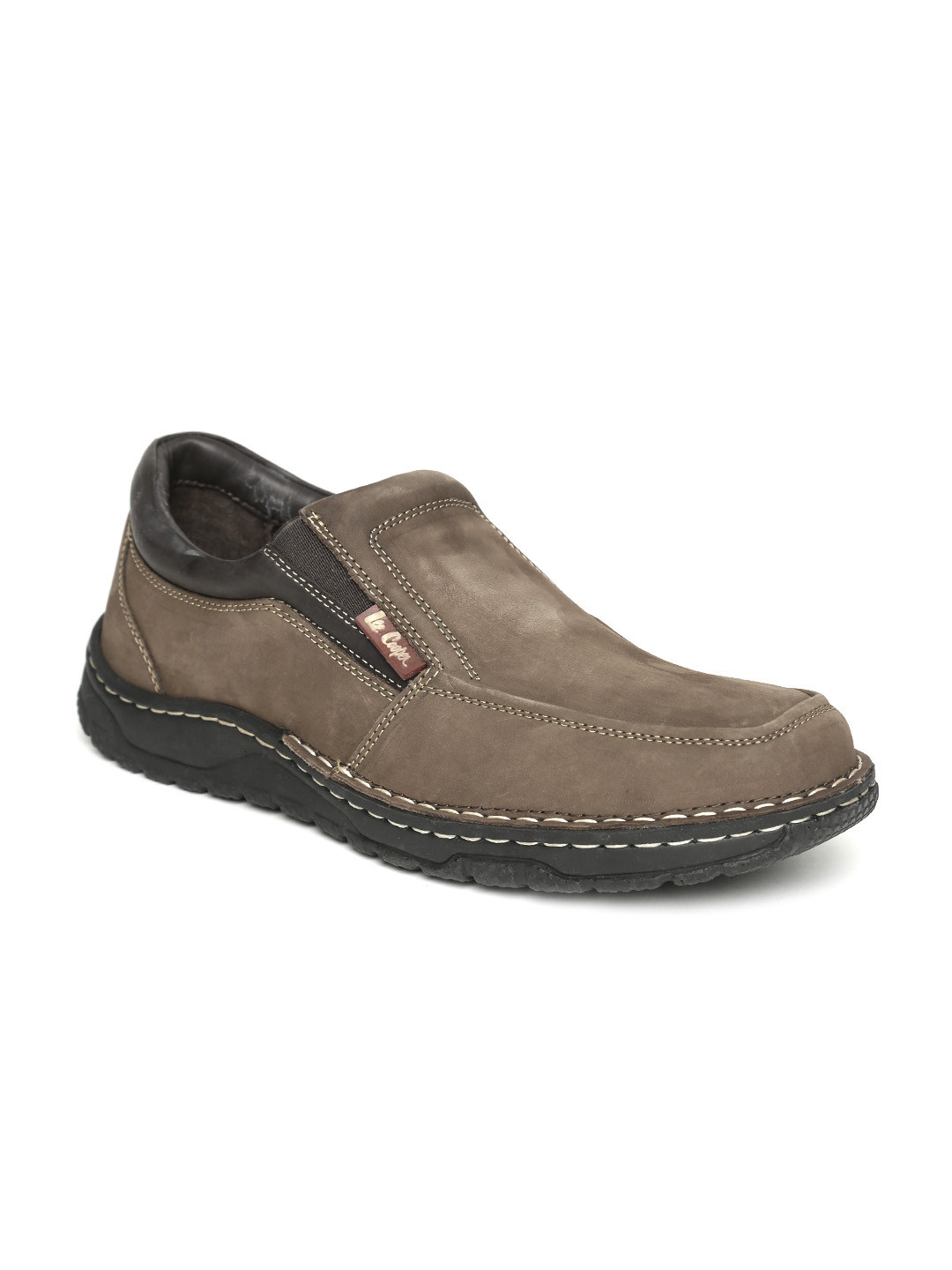 Buy Lee Cooper Men Brown Solid Slip On Sneakers Casual