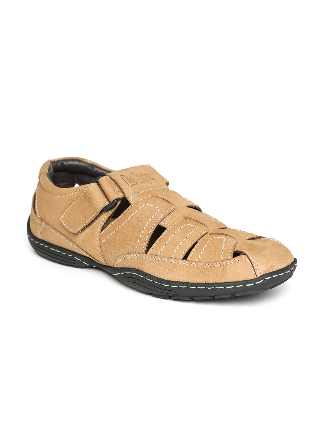 Buy Lee Cooper Men Brown Leather Sandals - Sandals for Men 1591235 | Myntra