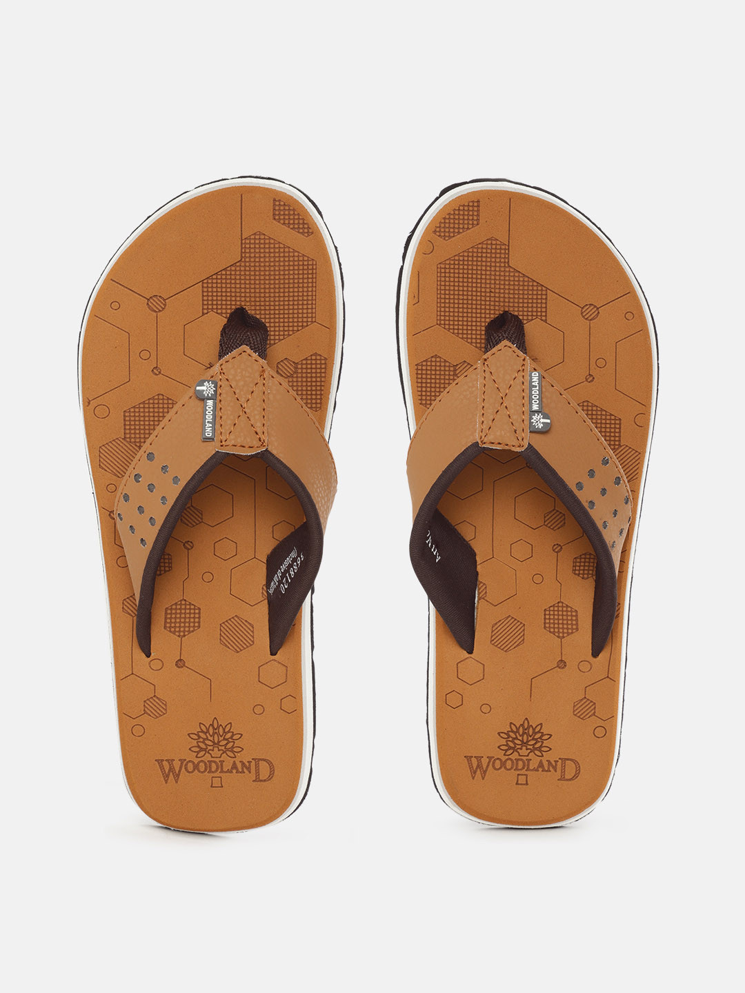 Buy Woodland Men Tan Brown Printed Thong Flip Flops - Flip Flops for