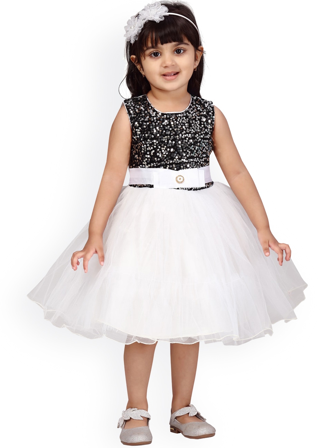 Buy Aarika Black Floral Net Dress - Dresses for Girls 15919942 | Myntra