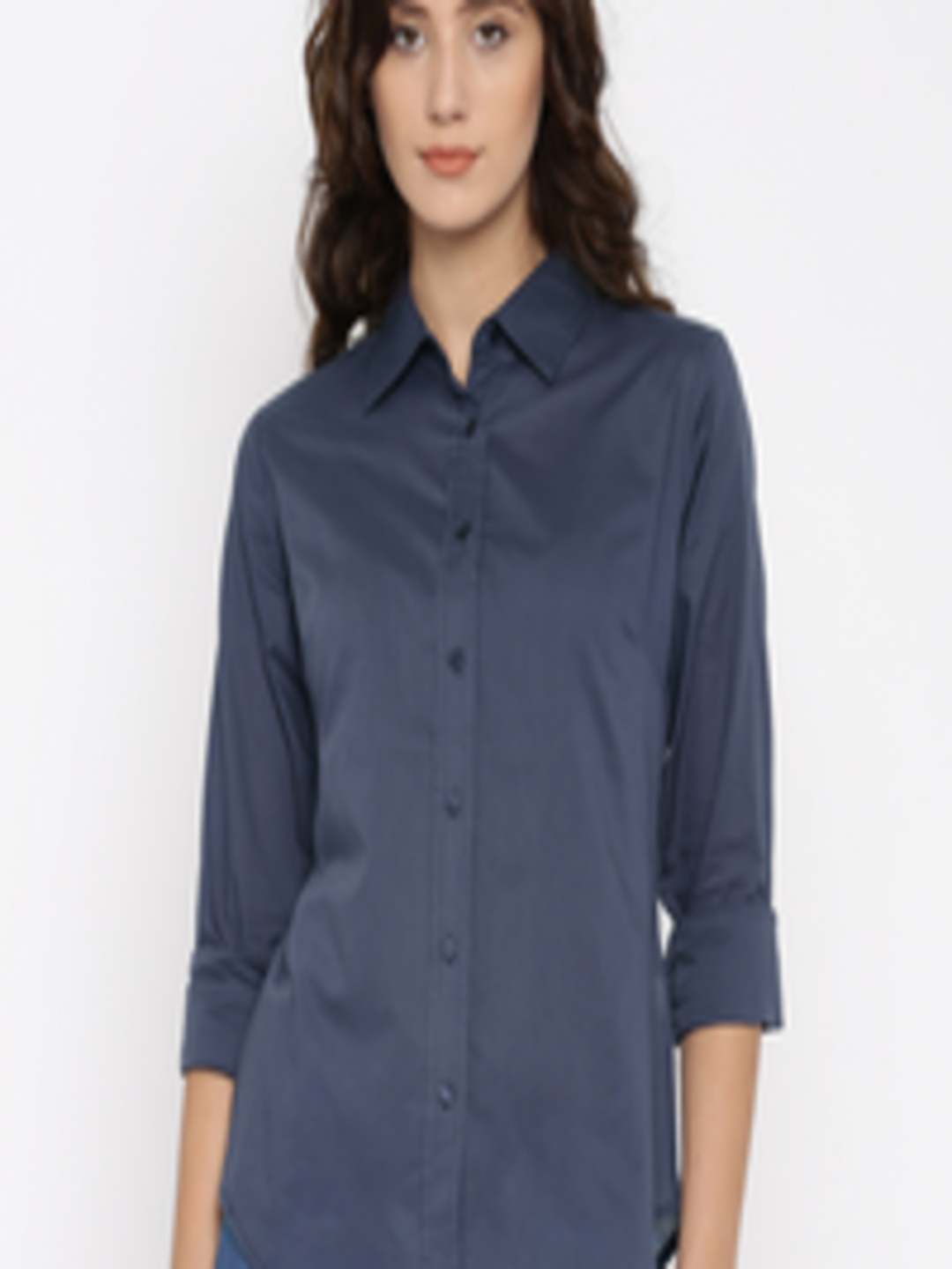 Buy Silly People Women Navy Blue Casual Shirt - Shirts for Women