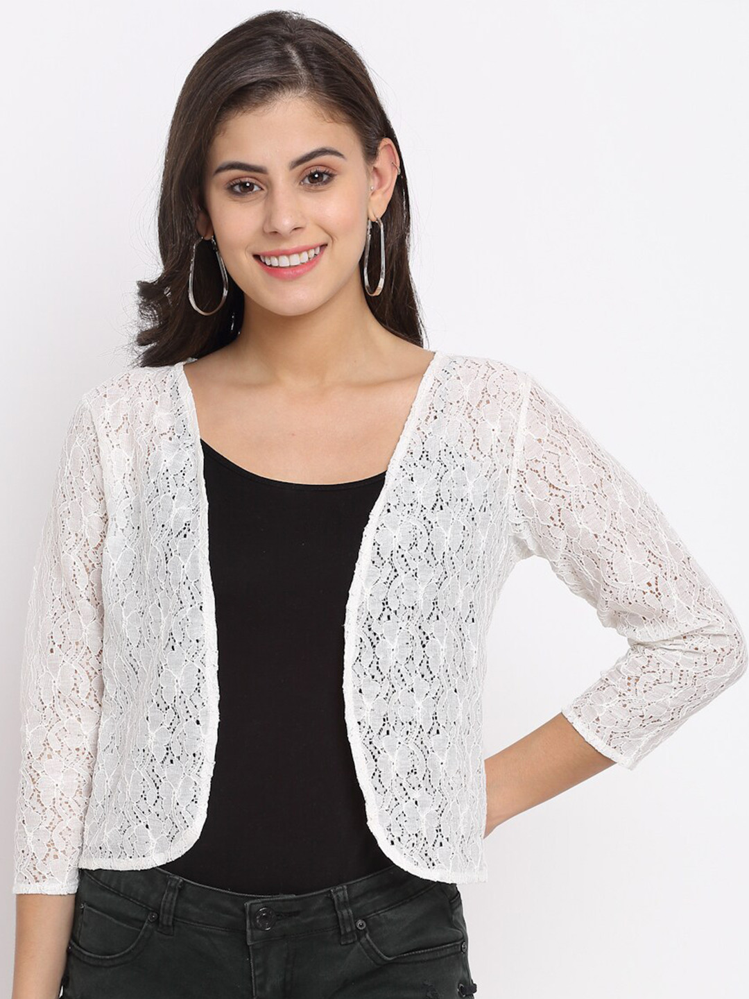 Buy Rute Women White Cotton Lace Shrug Shrug for Women 15921696 Myntra