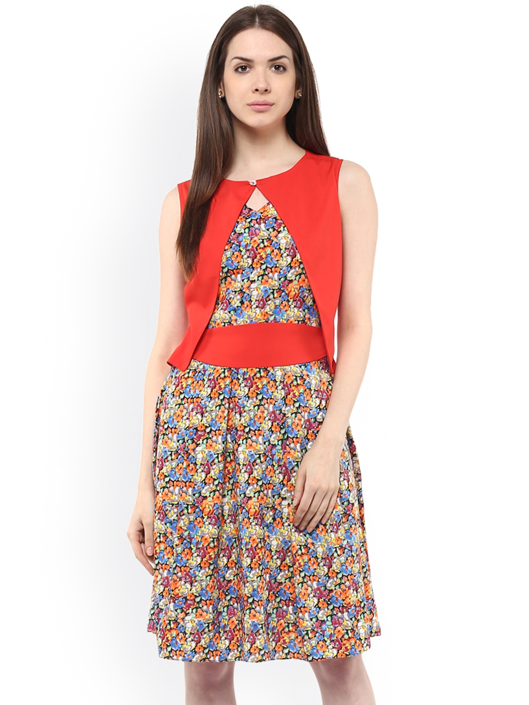 Buy Athena Women Multicoloured Printed A Line Dress Dresses For Women 1592436 Myntra 3868