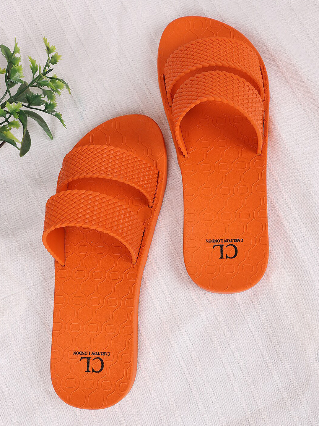 Buy Carlton London Women Orange Sliders - Flip Flops for Women 15925290 | Myntra
