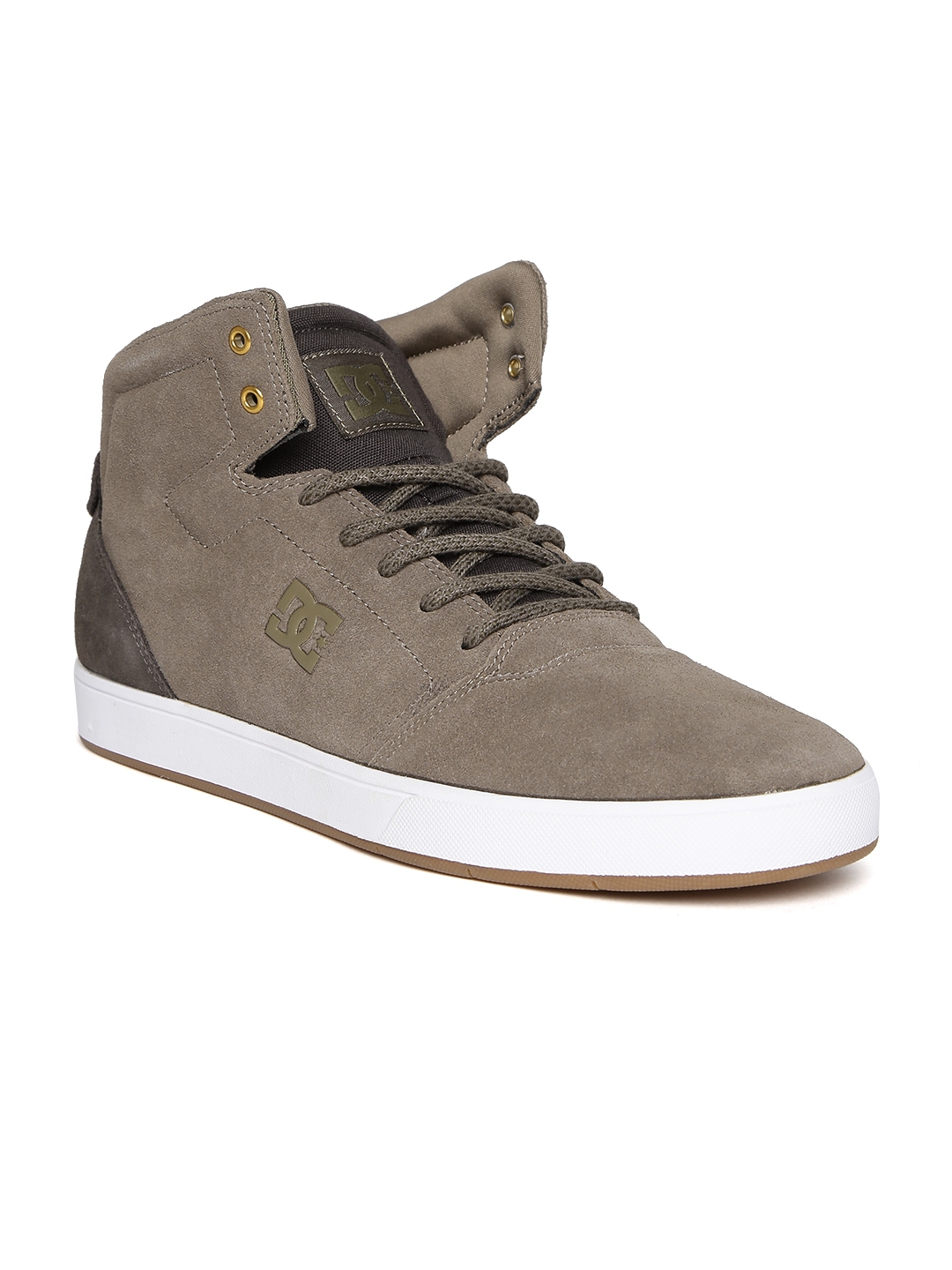 Buy DC Men Brown Solid Mid Top Suede Casual Shoes - Casual Shoes for ...