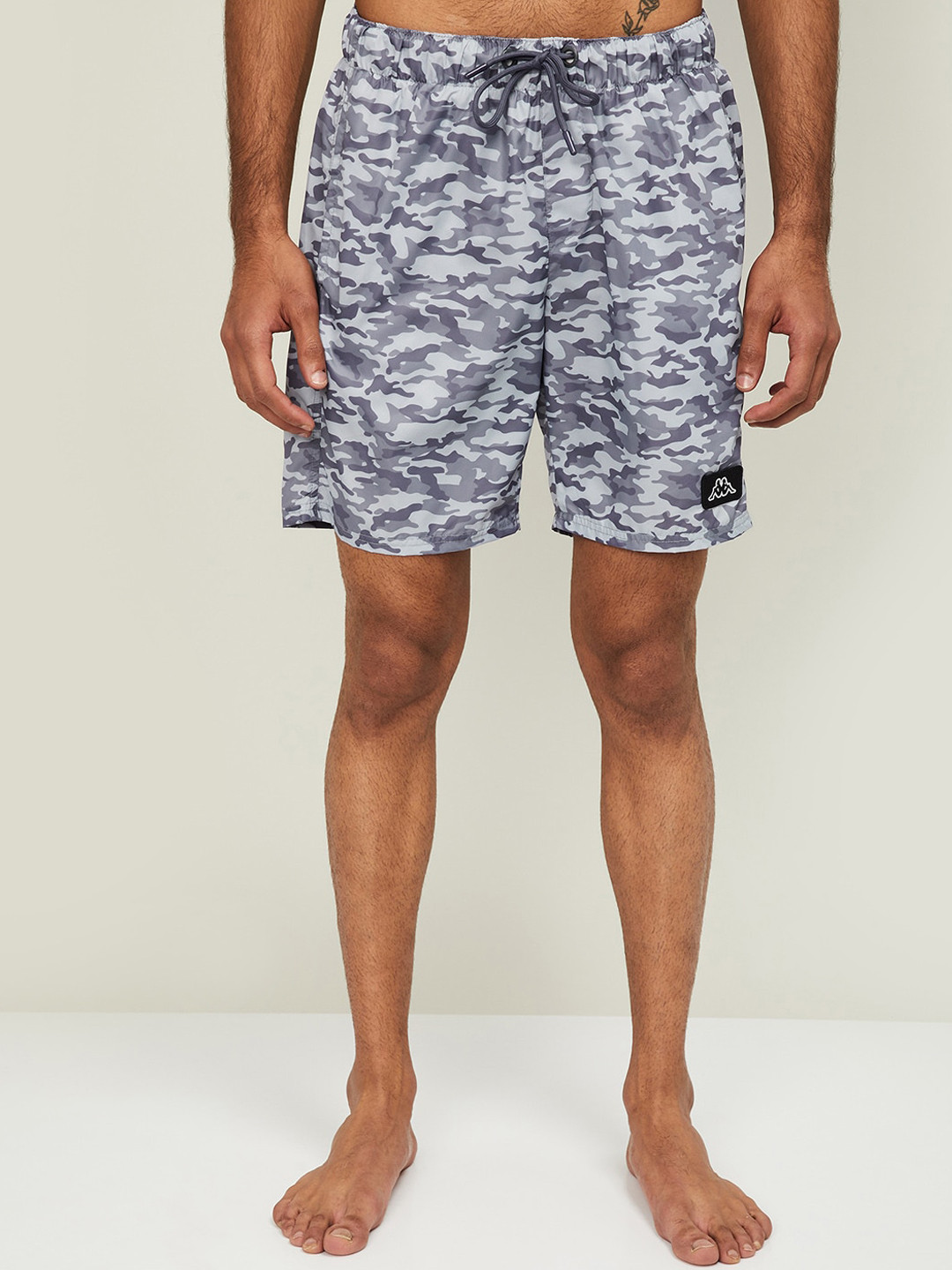 Buy Kappa Men Grey Camouflage Printed Regular Shorts Shorts for Men