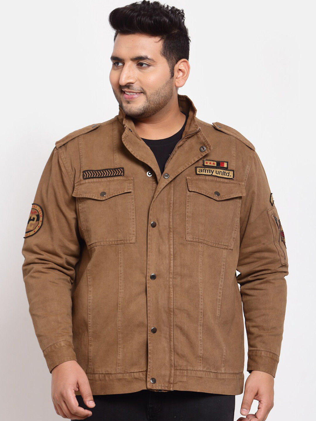 Buy PlusS Men Brown Solid Denim Jacket Jackets for Men 15933704 Myntra