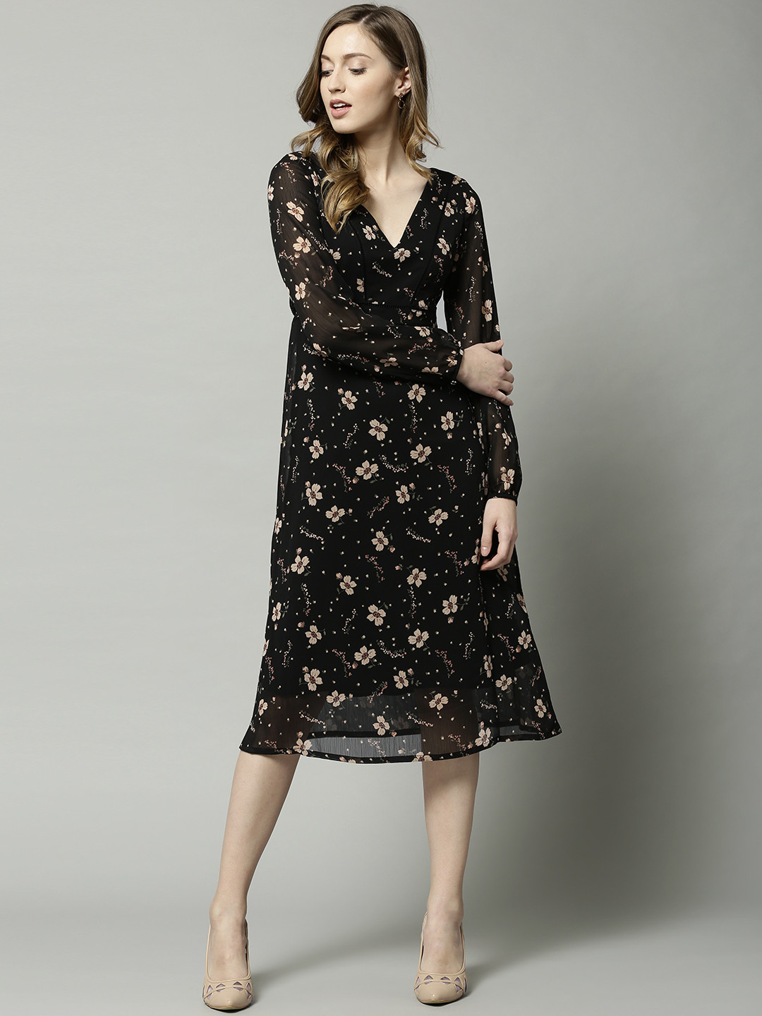 Jupe Midi Marks And Spencer Taille 18 - Multicolore, Motif Floral, Ligne A, Excellent état