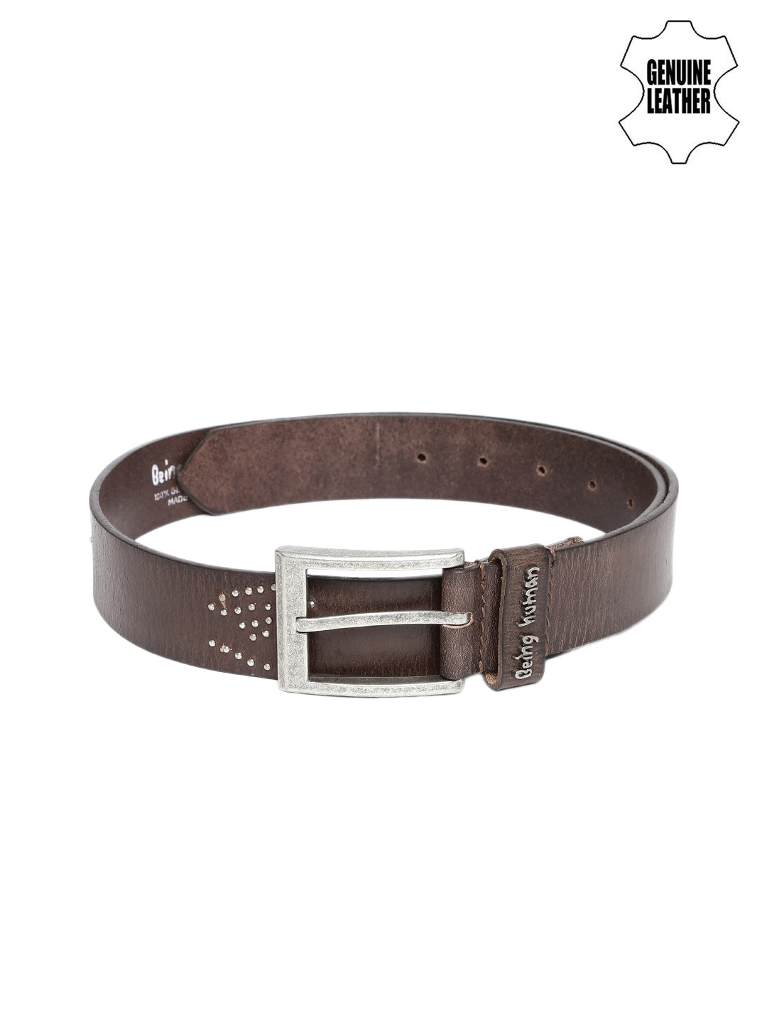 Ecru Polyester Blend Men's Belt By Being Human Clothing