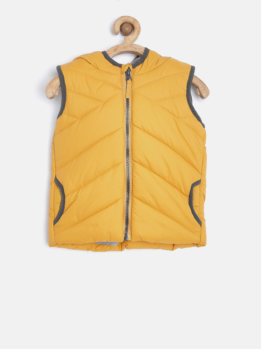 Buy Marks & Spencers Kids Boys Mustard Yellow Gilet Hooded Puffer