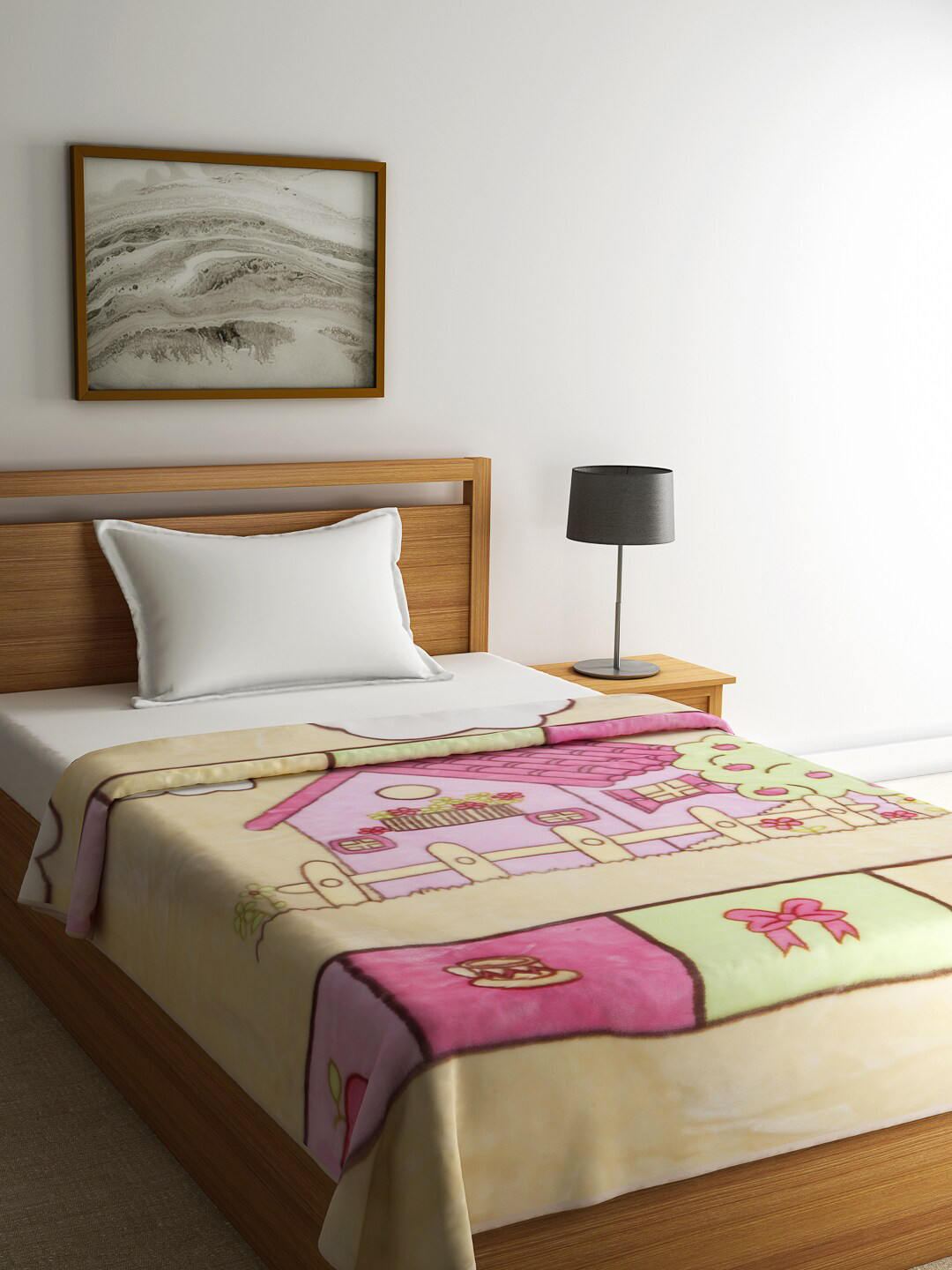 Buy Raymond Home Yellow & Pink Cartoon Characters Mild Winter Single