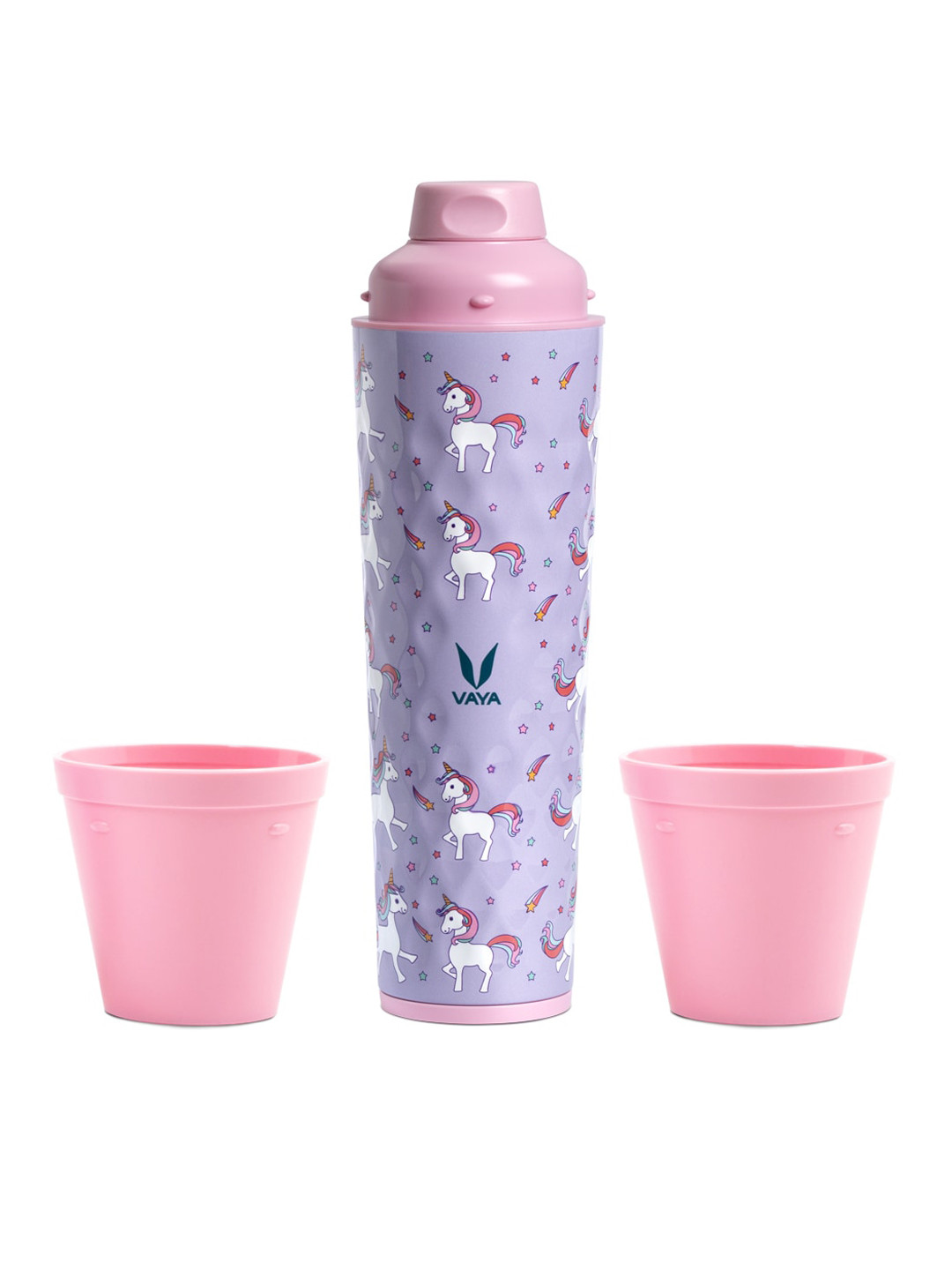 Buy Vaya Lavender & Pink Printed Stainless Steel Water Bottle - Water ...