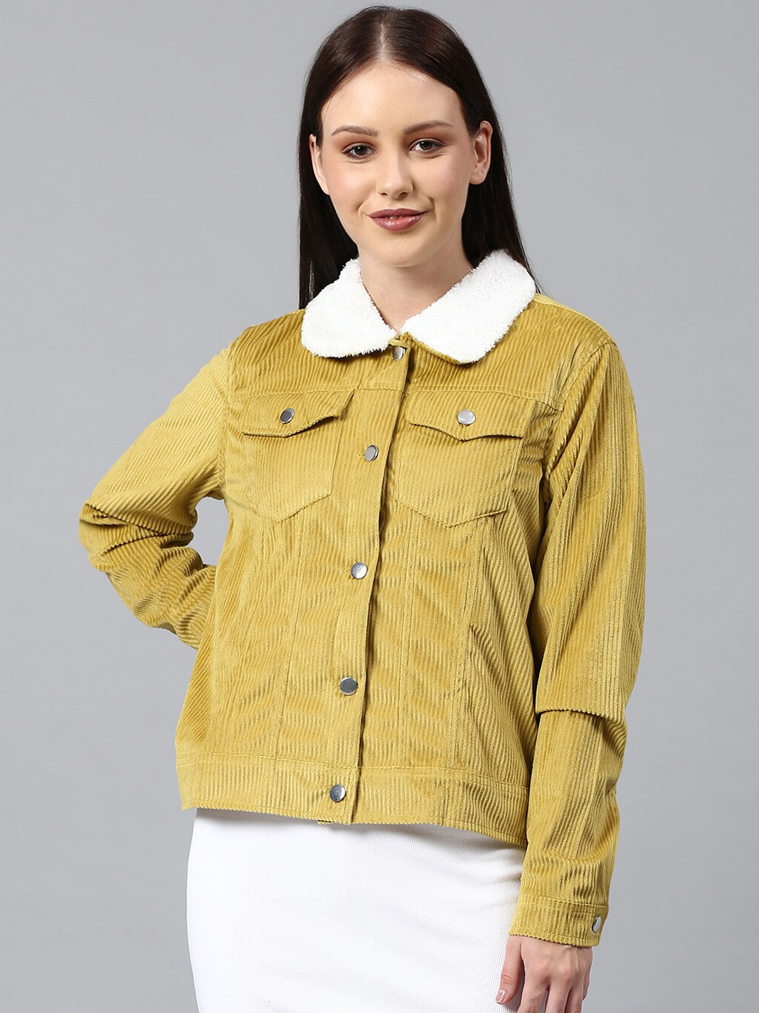 Buy Campus Sutra Women Yellow Windcheater Outdoor Tailored Jacket