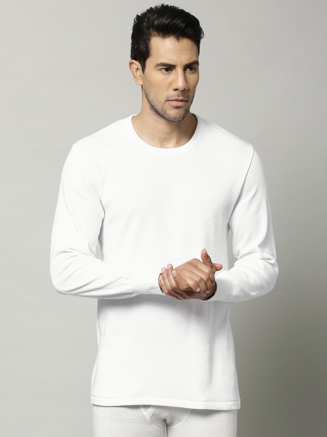 Buy Marks & Spencer Men White Cotton Rich Thermal T Shirt 8804N
