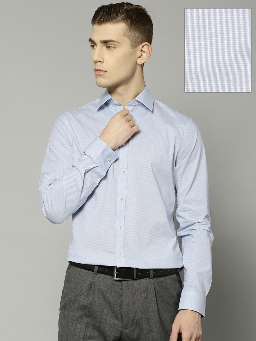 Buy Marks & Spencer Men Blue Slim Fit Checked Formal Shirt Shirts for