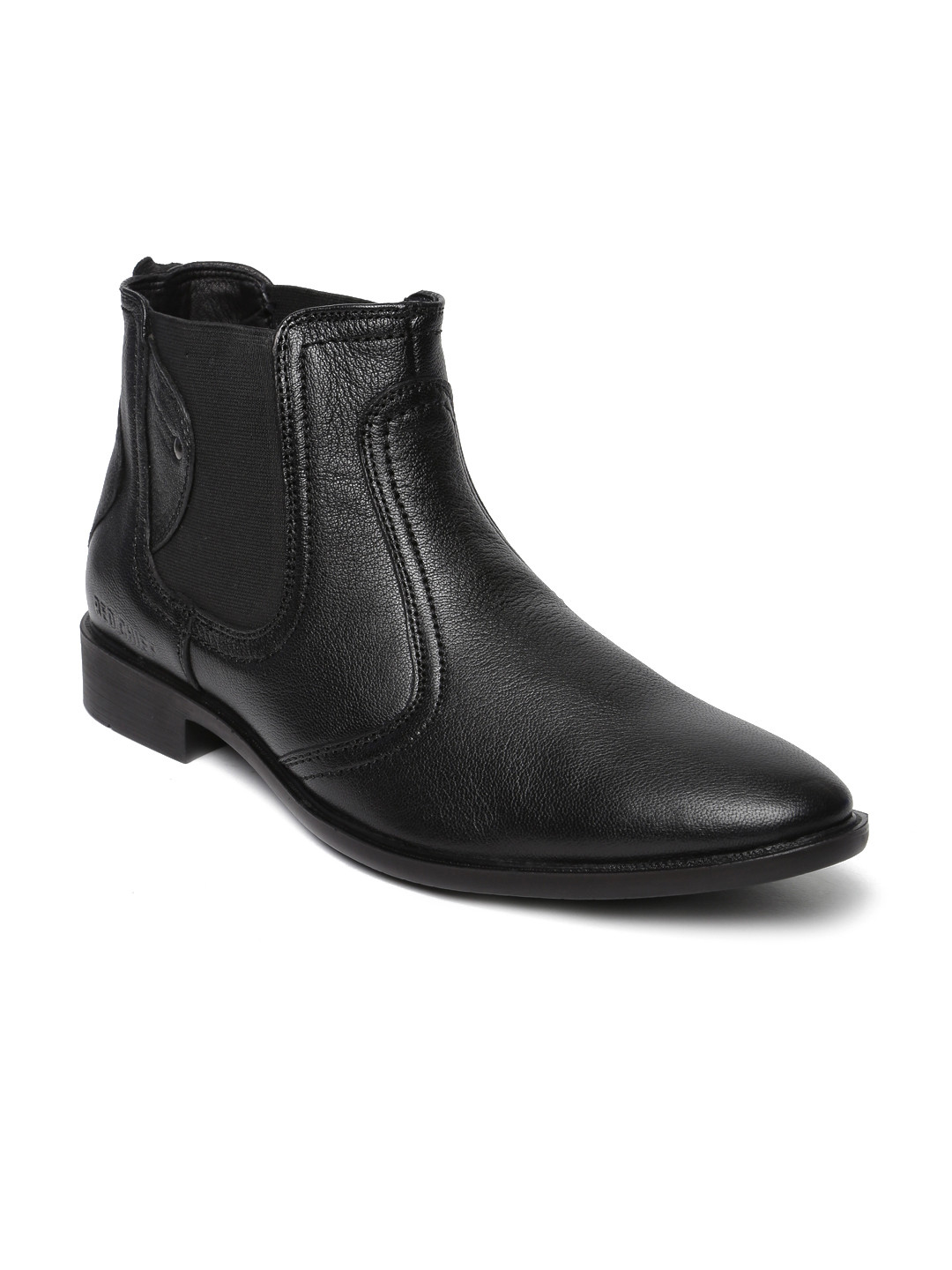 Buy Red Chief Men Black High Top Genuine Leather Chelsea Boots Boots