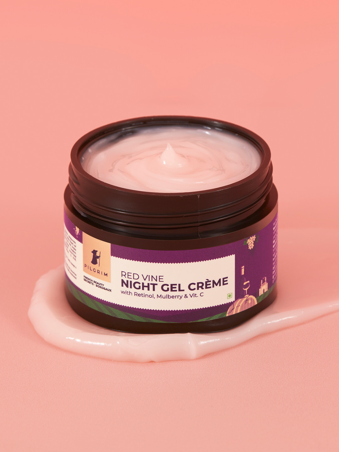 Buy Pilgrim Red Vine Night Gel Creme With Retinol & Vitamin C For Anti