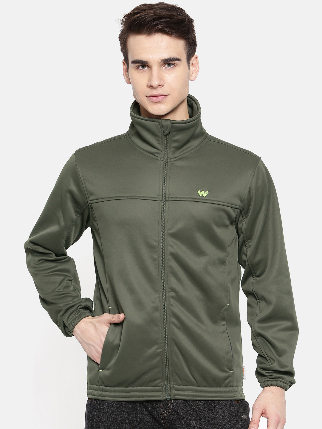 Buy Wildcraft Olive Green Tailored Windcheater Soft Jacket Jackets