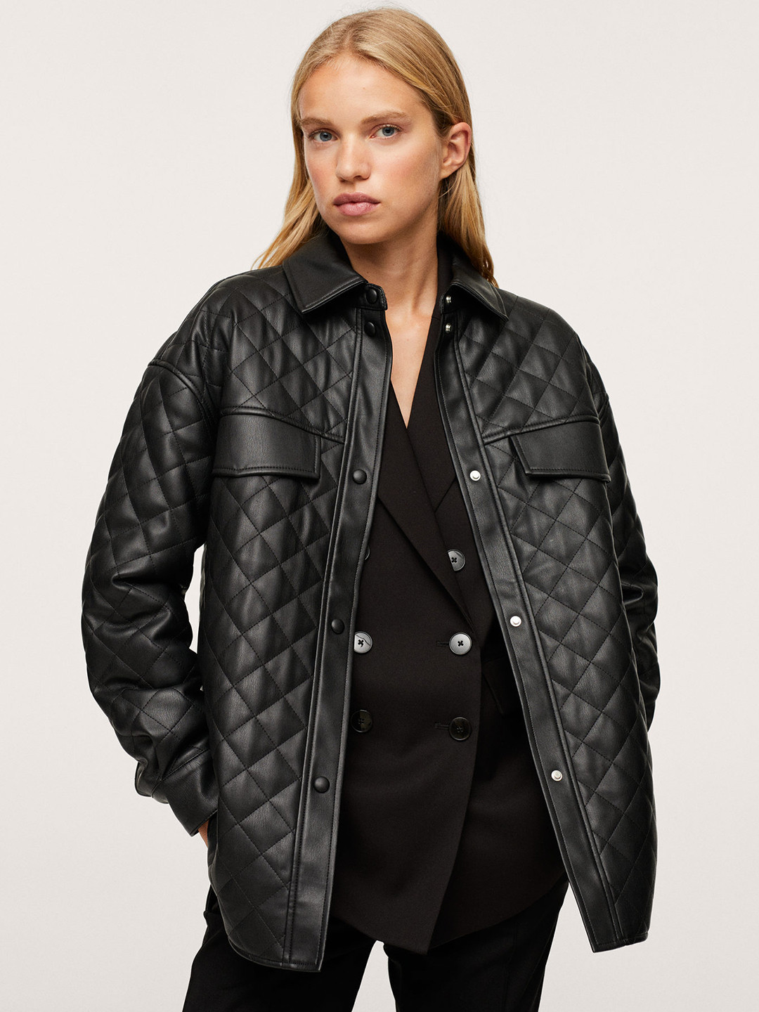 Buy MANGO Women Black Solid Quilted Jacket Jackets for Women 15962184