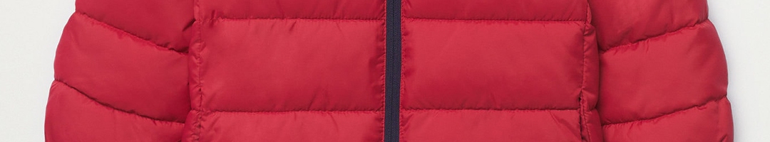 Buy Mango Kids Boys Red Solid Hooded Padded Jacket - Jackets for Boys ...