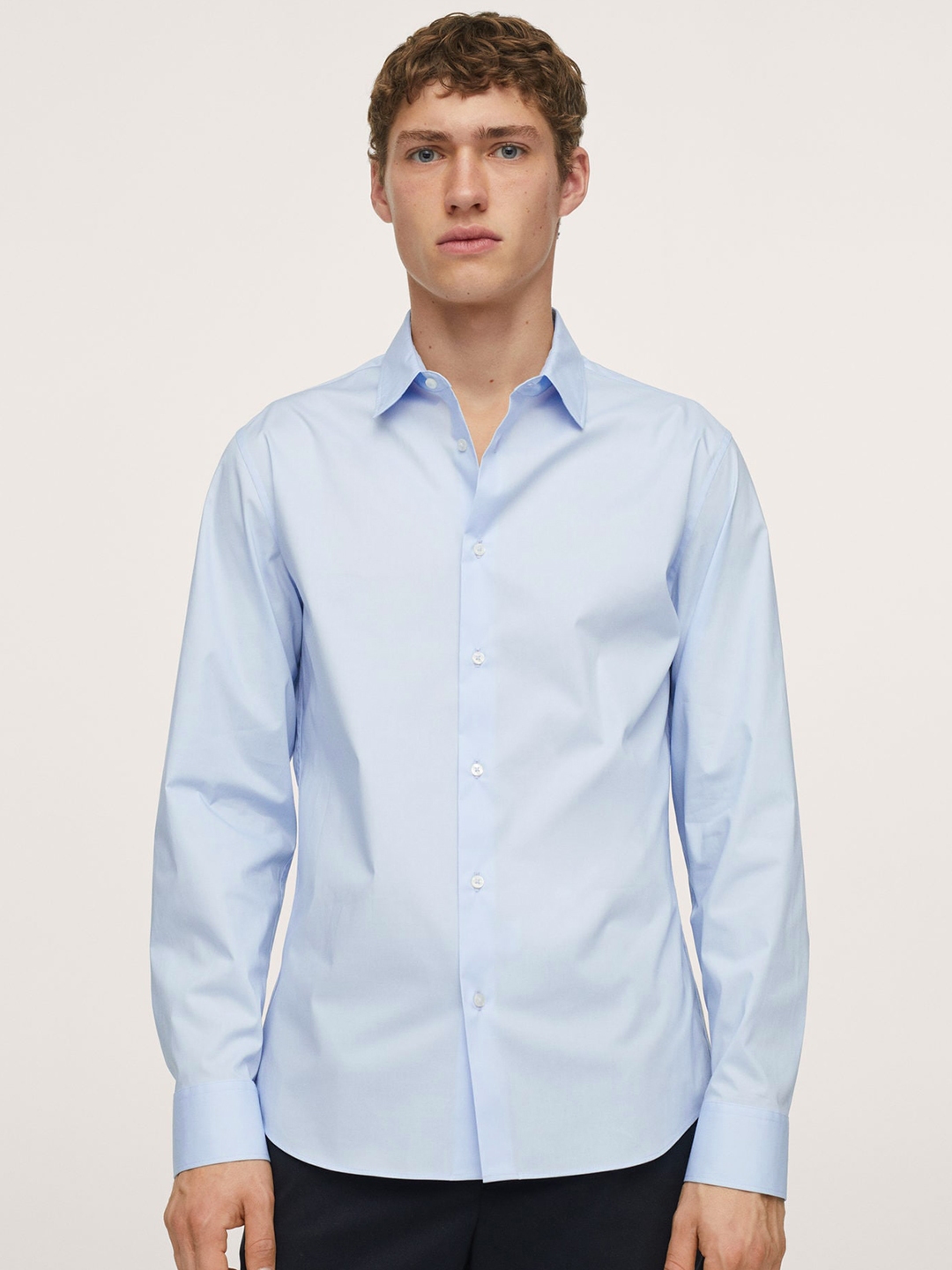 Buy MANGO MAN Blue Solid Smart Casual Shirt - Shirts for Men 15963702 ...